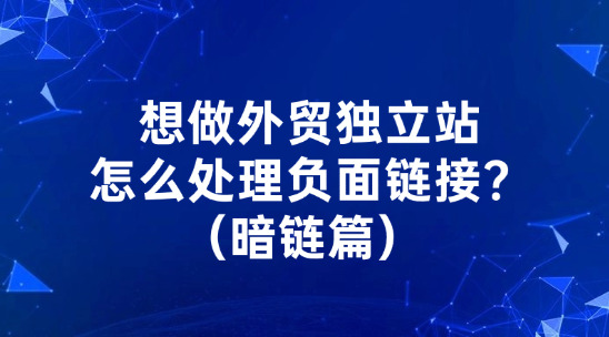 2026年想做外贸独立站,怎么识别、处理负面链接?(暗链篇)